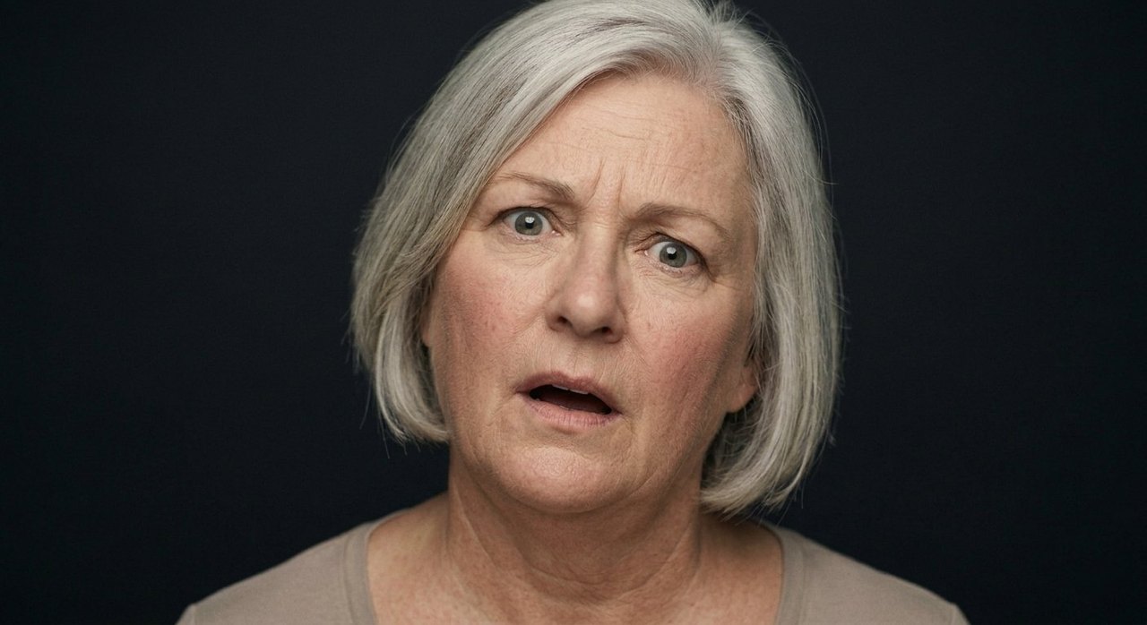 A woman's face showing befuddlement: a furrowed brow, open mouth, a puzzled sideways look.