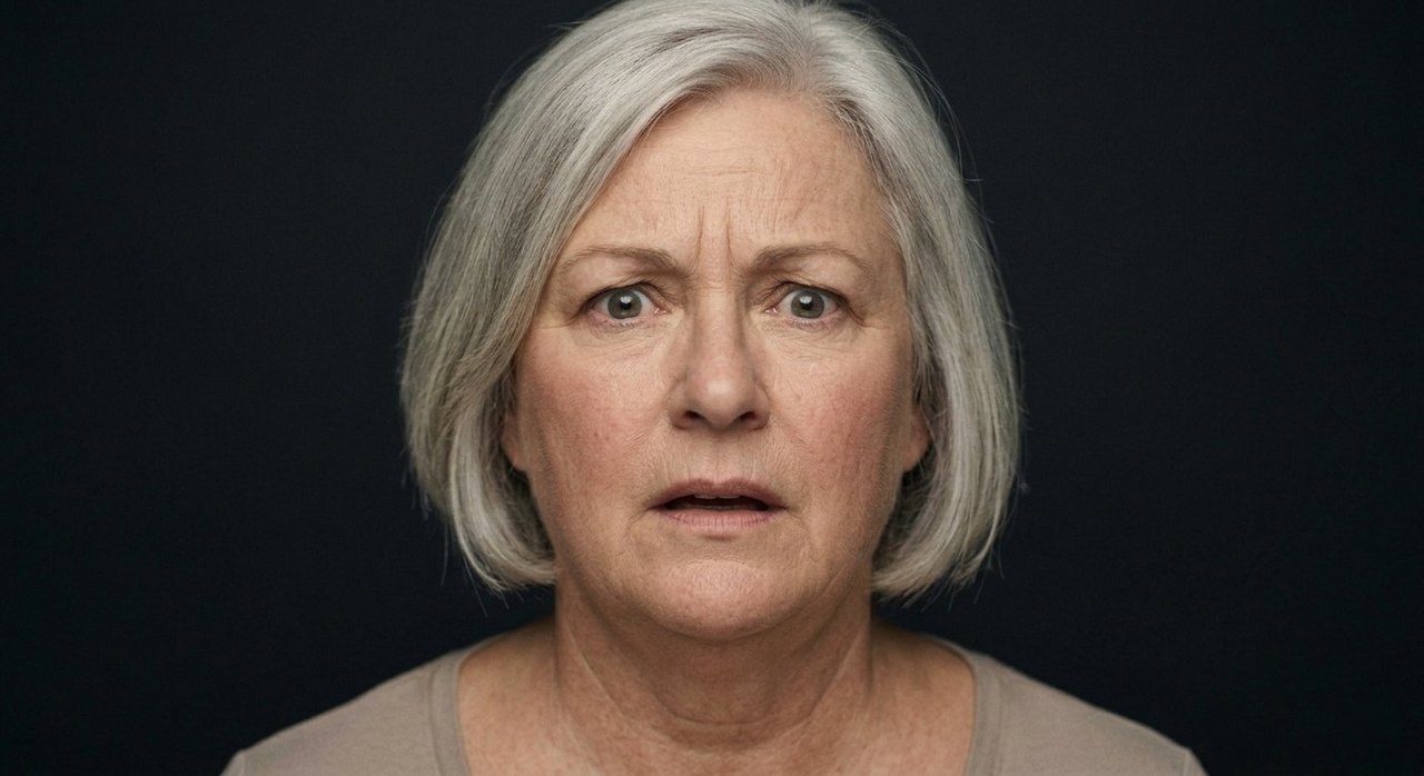 A woman's face showing confusion: a furrowed brow, parted lips, a lost searching look.
