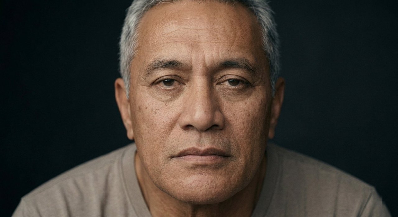 A man's face showing ennui: heavy lids, a flat weary gaze, listless closed lips.