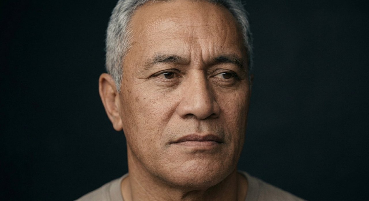 A man's face showing inevitability: a sideways resigned gaze, closed lips, calm quiet acceptance.