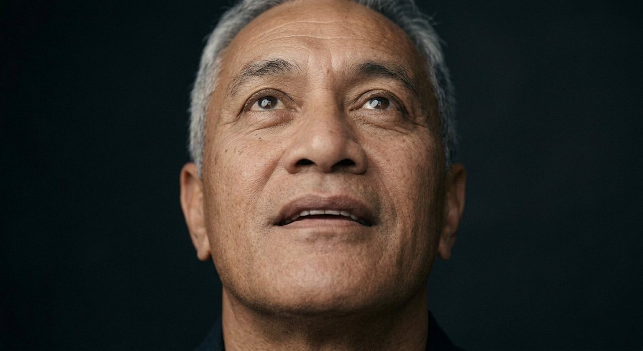 A man's face showing transcendence: an upward gaze, parted lips, a lifted wondering expression.